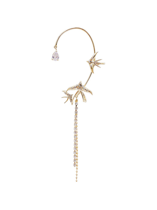 Wholesale alloy long tassel earrings JDC-ES-XuF038 Earrings 旭帆 gold Wholesale Jewelry JoyasDeChina Joyas De China