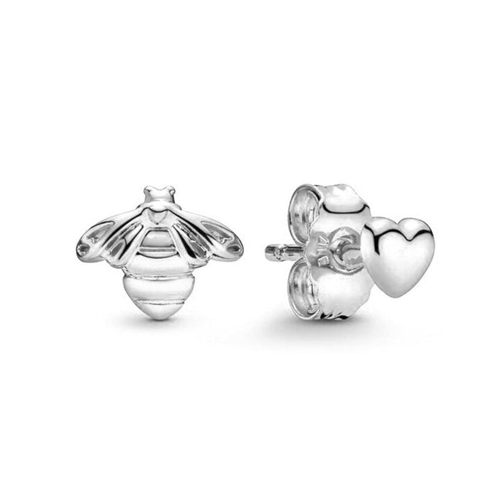 Wholesale alloy love and Bee Earrings JDC-ES-xingl006 Earrings 星鸾 silver Wholesale Jewelry JoyasDeChina Joyas De China