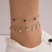 Wholesale alloy love chain double layer anklet JDC-AS-C104 Anklet 咏歌 Wholesale Jewelry JoyasDeChina Joyas De China