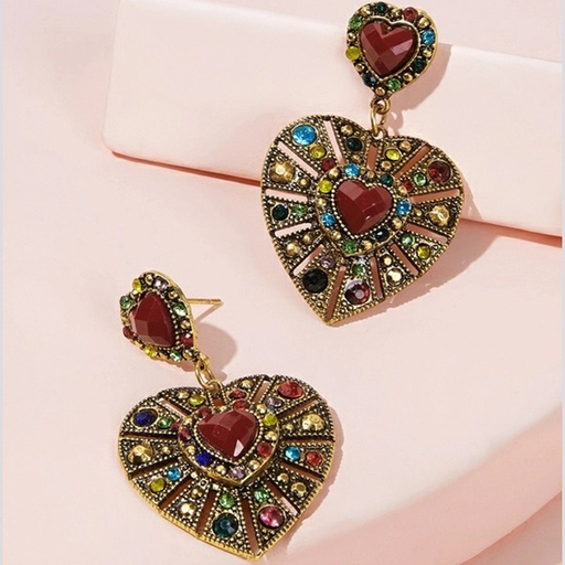 Bulk Jewelry Wholesale alloy love color diamond earrings JDC-ES-YN028 Wholesale factory from China YIWU China