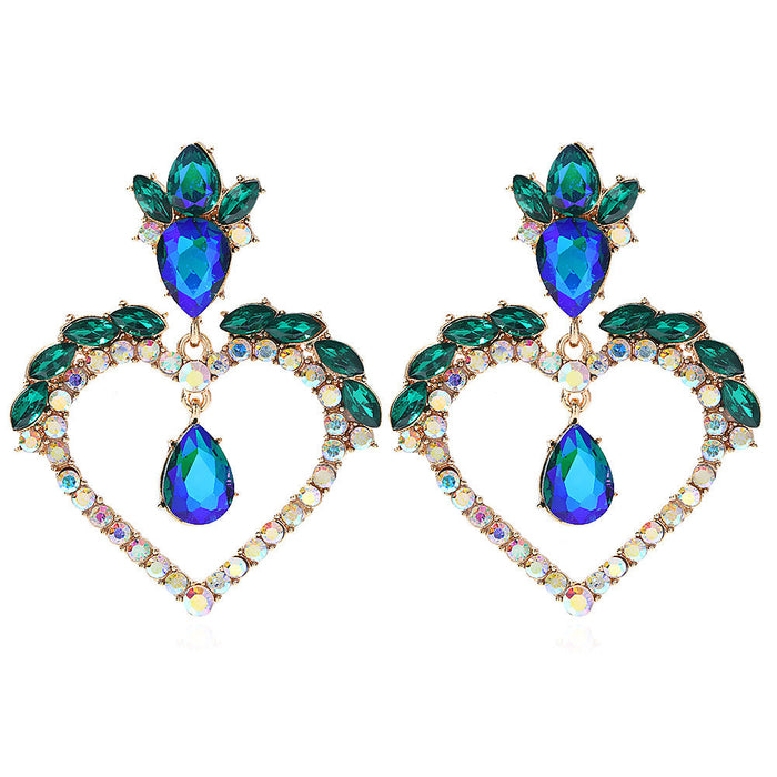 Wholesale alloy love earrings JDC-ES-JQ202 Earrings 佳琪 blue Wholesale Jewelry JoyasDeChina Joyas De China
