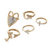Wholesale alloy love heart cross butterfly open ring 5-piece set JDC-RS-C361 Rings 咏歌 Wholesale Jewelry JoyasDeChina Joyas De China