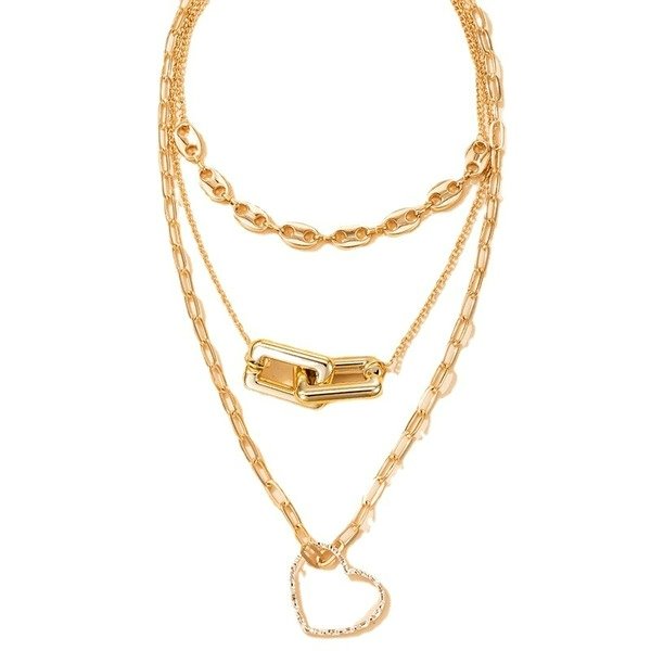 Wholesale alloy love heart hollow three-layer necklace JDC-NE-C201 NECKLACE 咏歌 Wholesale Jewelry JoyasDeChina Joyas De China