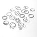 Wholesale alloy love heart open ring 19 piece set of joint ring JDC-RS-C365 Rings 咏歌 Wholesale Jewelry JoyasDeChina Joyas De China