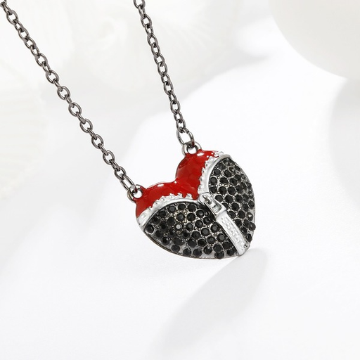 Bulk Jewelry Wholesale alloy love heart-shaped red and black color necklaces JDC-NE-YN009 Wholesale factory from China YIWU China