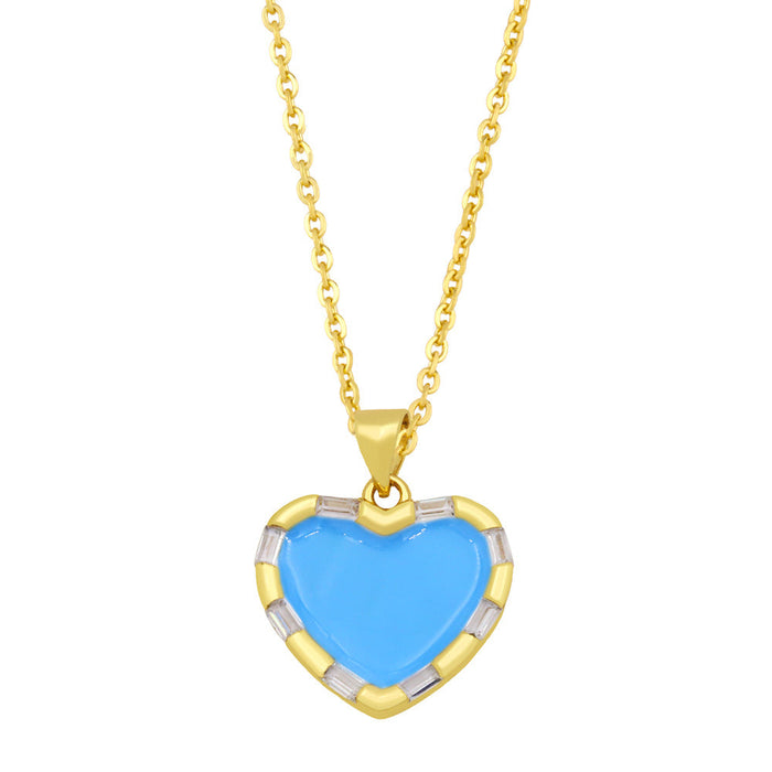 Wholesale alloy love necklace JDC-NE-AS381 NECKLACE 翱昇 blue Wholesale Jewelry JoyasDeChina Joyas De China