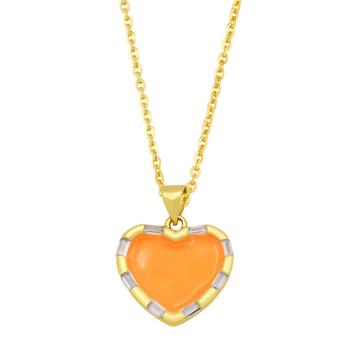 Wholesale alloy love necklace JDC-NE-AS381 NECKLACE 翱昇 orange Wholesale Jewelry JoyasDeChina Joyas De China