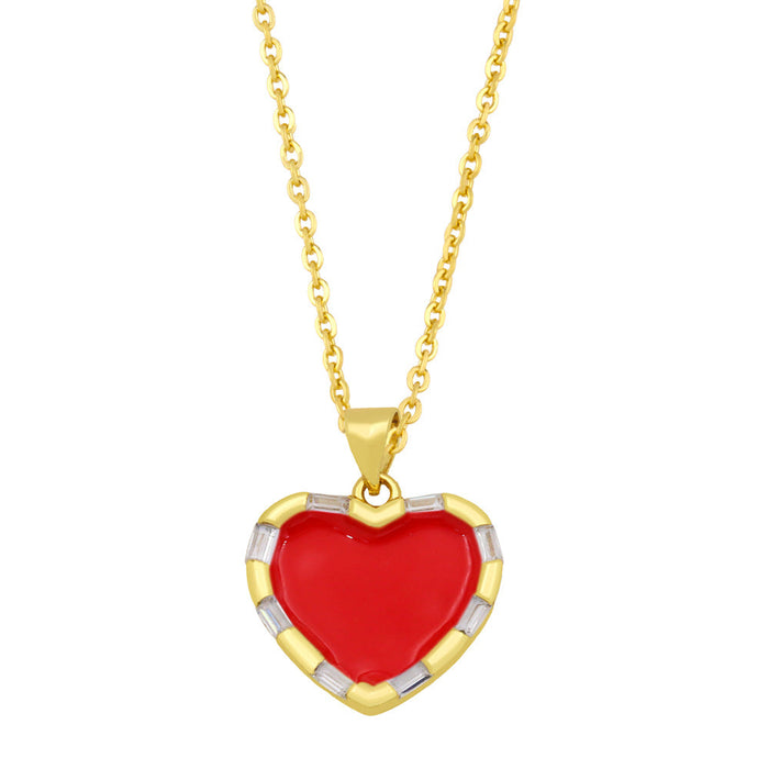 Wholesale alloy love necklace JDC-NE-AS381 NECKLACE 翱昇 red Wholesale Jewelry JoyasDeChina Joyas De China