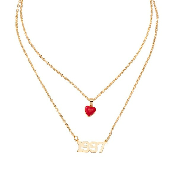 Wholesale alloy love peach heart necklace JDC-NE-AYN119 NECKLACE JoyasDeChina Wholesale Jewelry JoyasDeChina Joyas De China
