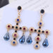 Wholesale alloy love Rhinestone earrings JDC-ES-wy028 Earrings JoyasDeChina golden Wholesale Jewelry JoyasDeChina Joyas De China