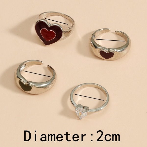 Wholesale alloy love Rings set JDC-RS-A084 Rings 妙雅 Wholesale Jewelry JoyasDeChina Joyas De China