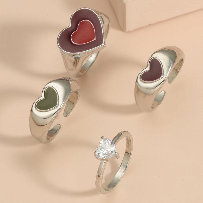 Wholesale alloy love Rings set JDC-RS-A084 Rings 妙雅 set Wholesale Jewelry JoyasDeChina Joyas De China