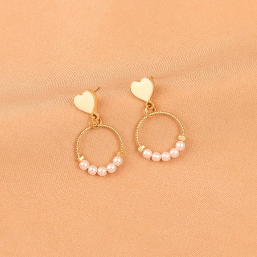 Wholesale alloy love small pearl Circle Earrings JDC-ES-GSLSY016 Earrings JoyasDeChina Wholesale Jewelry JoyasDeChina Joyas De China
