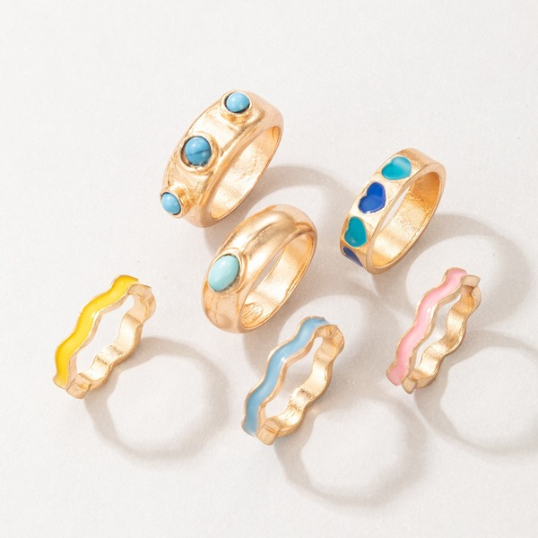 Bulk Jewelry Wholesale alloy Macaron heart rings JDC-RS-C222 Wholesale factory from China YIWU China