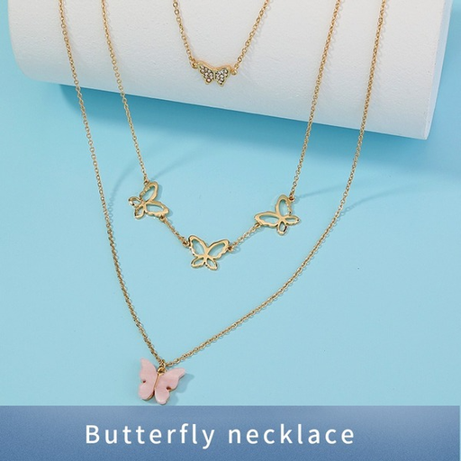 Bulk Jewelry Wholesale alloy many butterfly tassel necklaces JDC-NE-NM031 Wholesale factory from China YIWU China
