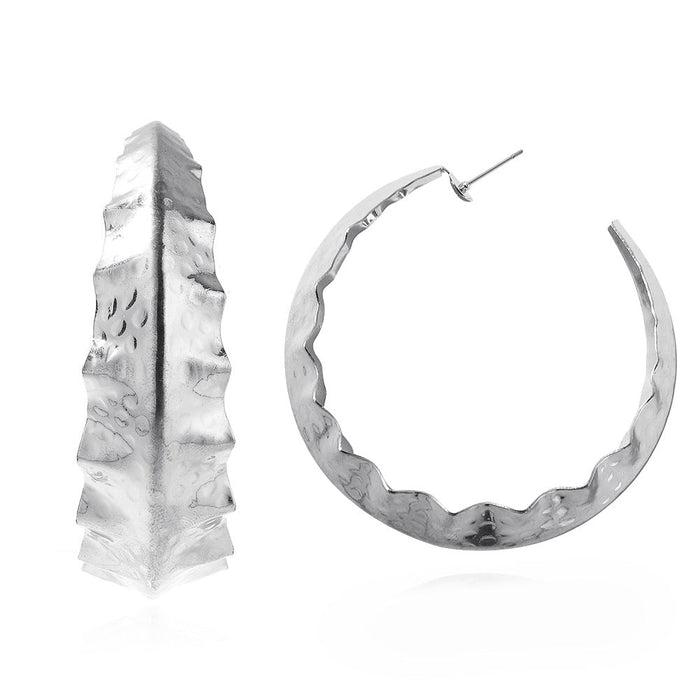 Wholesale alloy metal big circle earrings JDC-ES-JQ216 Earrings 佳琪 silver Wholesale Jewelry JoyasDeChina Joyas De China