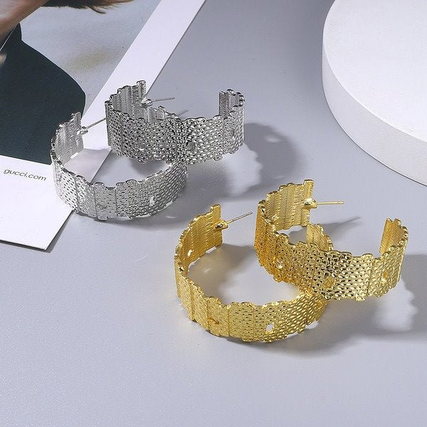 Wholesale alloy metal strap shape earrings JDC-ES-JQ198 Earrings 佳琪 Wholesale Jewelry JoyasDeChina Joyas De China
