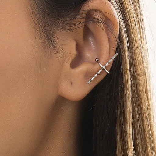 Wholesale Alloy Minimalist Cross Ear Clip JDC-ES-DN025 Earrings 道妮 Wholesale Jewelry JoyasDeChina Joyas De China