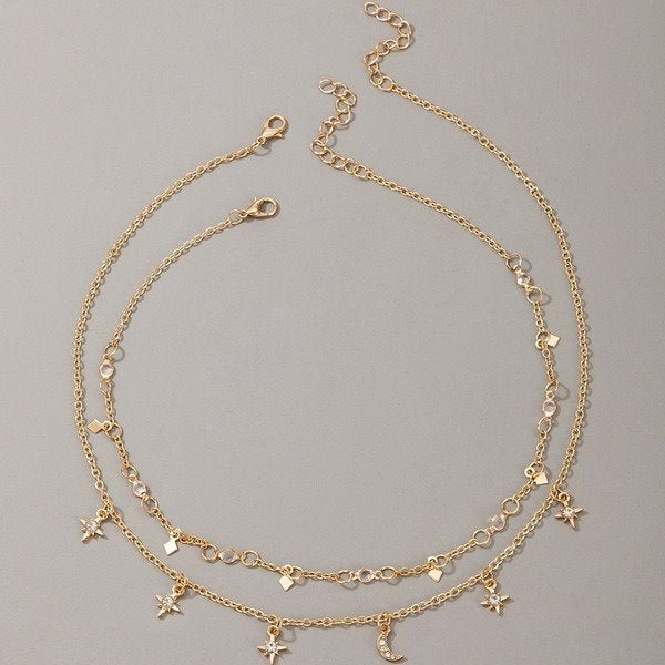 Wholesale alloy moon star necklace JDC-NE-C214 NECKLACE 咏歌 Wholesale Jewelry JoyasDeChina Joyas De China
