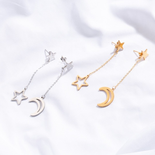 Bulk Jewelry Wholesale alloy moon star tassel earrings JDC-ES-KJ019 Wholesale factory from China YIWU China