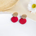 Wholesale Alloy Morandi Color Earrings JDC-ES-XuF121 Earrings 旭帆 red Wholesale Jewelry JoyasDeChina Joyas De China