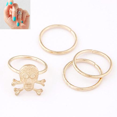 Bulk Jewelry Wholesale alloy multi-ring skull rings JDC-RS-wy077 Wholesale factory from China YIWU China
