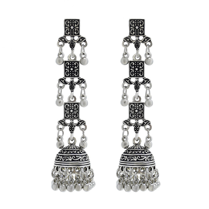 Wholesale alloy multilayer bell earrings JDC-ES-Yunl004 Earrings 云罗 silver Wholesale Jewelry JoyasDeChina Joyas De China