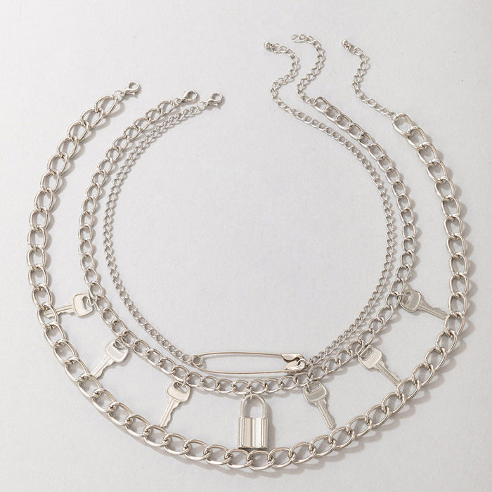Wholesale alloy multilayer chain necklace JDC-NE-C218 NECKLACE 咏歌 19121 Wholesale Jewelry JoyasDeChina Joyas De China