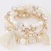 Bulk Jewelry Wholesale alloy multilayer woven flower crystal wood bead pearl bracelet JDC-BT-wy022 Wholesale factory from China YIWU China