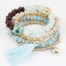Bulk Jewelry Wholesale alloy multilayer woven hand crystal wood pearl bracelet JDC-BT-wy013 Wholesale factory from China YIWU China