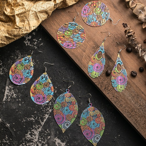 Bulk Jewelry Wholesale alloy national style hollow out enamel colored glaze Earrings JDC-ES-KJ080 Wholesale factory from China YIWU China
