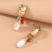 Wholesale Alloy natural stone Pearl Earrings JDC-ES-NM015 Earrings 诺铭 Wholesale Jewelry JoyasDeChina Joyas De China