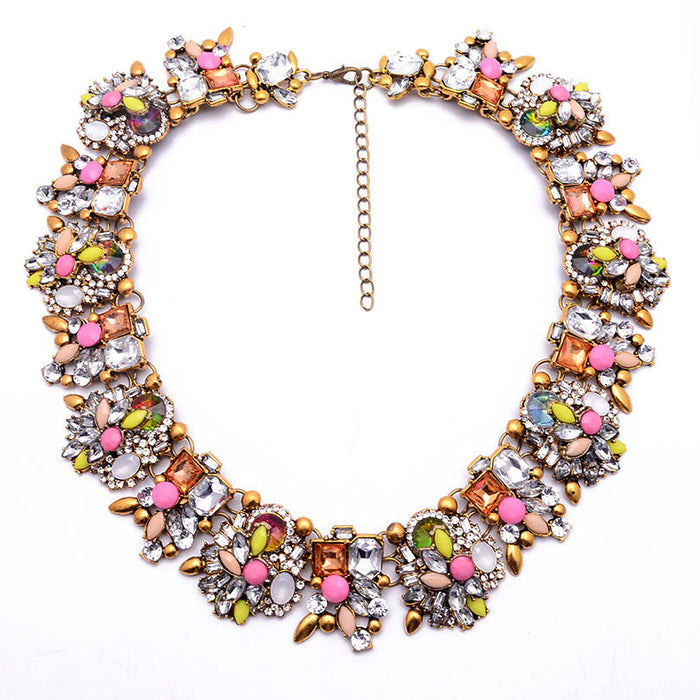 Wholesale alloy necklace JDC-NE-JQ125 NECKLACE 佳琪 Light yellow color Wholesale Jewelry JoyasDeChina Joyas De China