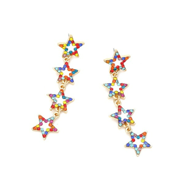 Wholesale alloy new color diamond five pointed star Earrings JDC-ES-MY150 Earrings JoyasDeChina Wholesale Jewelry JoyasDeChina Joyas De China