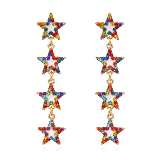 Wholesale alloy new color diamond five pointed star Earrings JDC-ES-MY150 Earrings JoyasDeChina Wholesale Jewelry JoyasDeChina Joyas De China