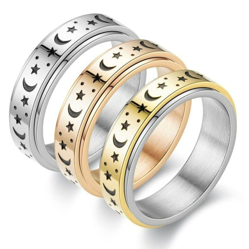 Wholesale alloy new exciting stars and moon ring JDC-RS-TS064 Rings 腾穗 Wholesale Jewelry JoyasDeChina Joyas De China