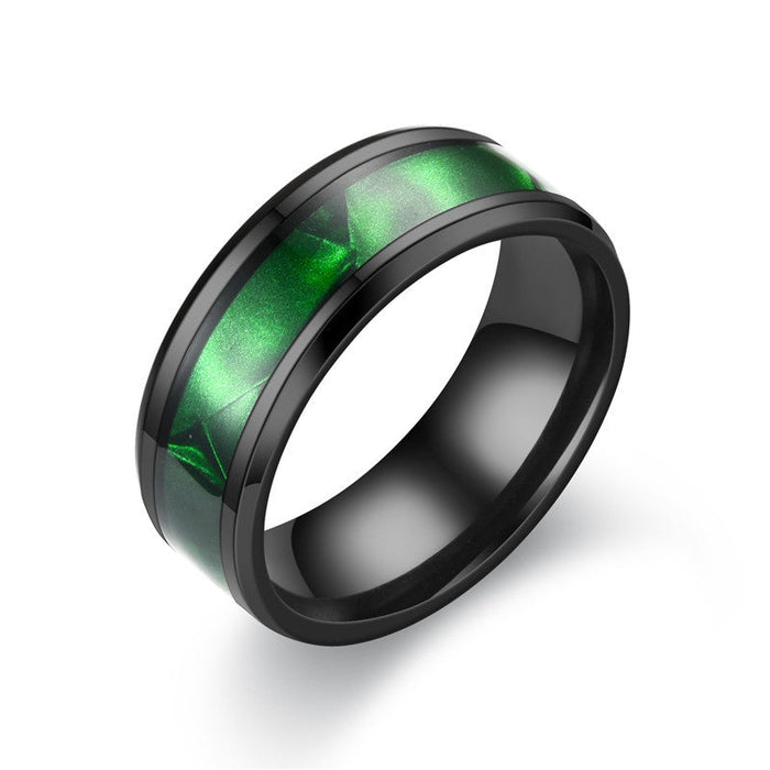 Wholesale alloy new shell ring JDC-RS-TS071 Rings 腾穗 8MMbalck green No.7 Wholesale Jewelry JoyasDeChina Joyas De China
