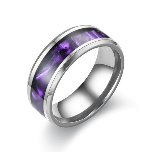 Wholesale alloy new shell ring JDC-RS-TS071 Rings 腾穗 8MMsviler purple No.7 Wholesale Jewelry JoyasDeChina Joyas De China