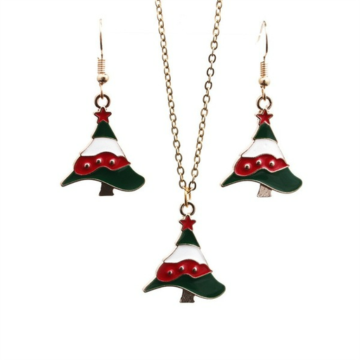 Wholesale alloy oil dripping Christmas Tree Earrings Necklace Set JDC-NE-ML113 NECKLACE JoyasDeChina Wholesale Jewelry JoyasDeChina Joyas De China