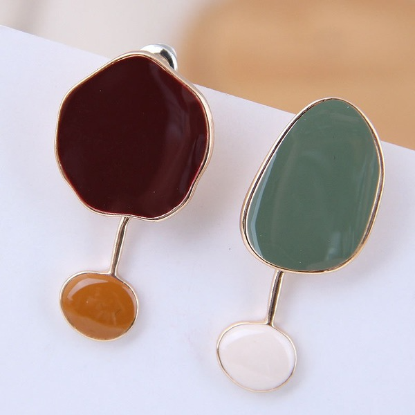 Bulk Jewelry Wholesale alloy oil Green Circle Earrings JDC-ES-wy038 Wholesale factory from China YIWU China