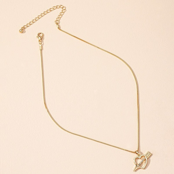 Wholesale alloy one arrow pierced neck chain JDC-NE-AYN100 NECKLACE JoyasDeChina X849-arrow pierces the heart Wholesale Jewelry JoyasDeChina Joyas De China