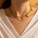 Wholesale alloy opal butterfly single layer necklace JDC-NE-C196 NECKLACE 咏歌 15657 Wholesale Jewelry JoyasDeChina Joyas De China