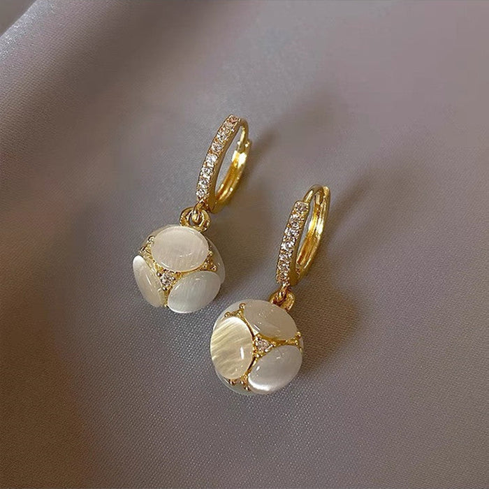 Wholesale alloy opal earrings JDC-ES-XuF047 Earrings 旭帆 1 Wholesale Jewelry JoyasDeChina Joyas De China