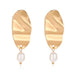 Wholesale alloy oval pleated Pearl Earrings JDC-ES-MH027 Earrings JoyasDeChina 01 Yakin 1902 Wholesale Jewelry JoyasDeChina Joyas De China