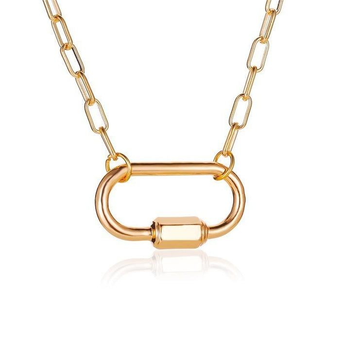 Wholesale alloy oval screw buckle necklaces JDC-NE-D701 necklaces JoyasDeChina 01KC Gold Wholesale Jewelry JoyasDeChina Joyas De China