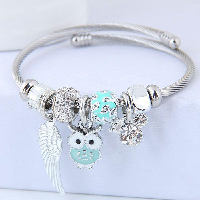 Bulk Jewelry Wholesale alloy owl angel wing Bracelet JDC-BT-XINY018 Wholesale factory from China YIWU China