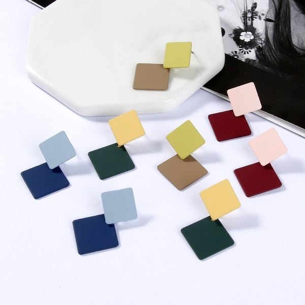 Bulk Jewelry Wholesale alloy paint Square Earrings JDC-ES-sf006 Wholesale factory from China YIWU China