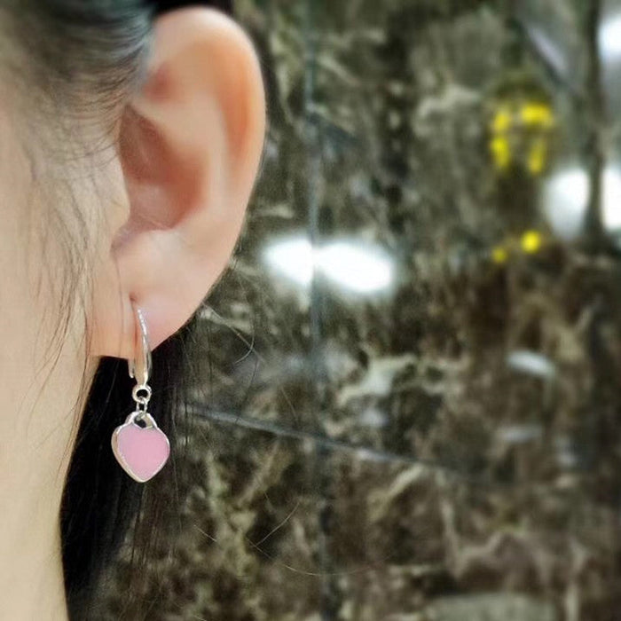 Wholesale alloy peach heart ear studs JDC-ES-QLX055 Earrings 巧兰轩 Wholesale Jewelry JoyasDeChina Joyas De China