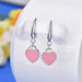 Wholesale alloy peach heart ear studs JDC-ES-QLX055 Earrings 巧兰轩 pink Wholesale Jewelry JoyasDeChina Joyas De China