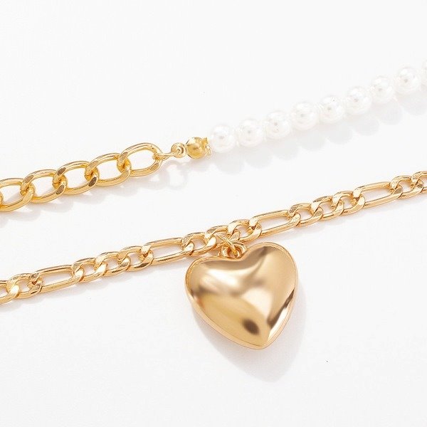 Wholesale alloy pearl asymmetric stitching necklaces JDC-NE-XC223 Necklaces 夏晨 Wholesale Jewelry JoyasDeChina Joyas De China